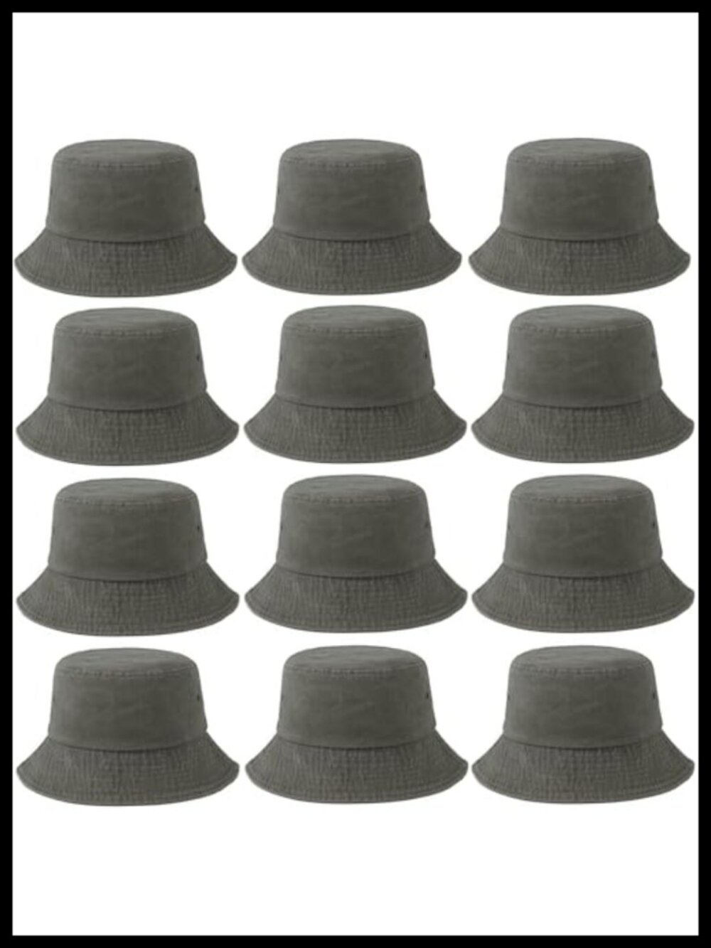 Vintage Washed Cotton Bucket Hats 12 Pack Unisex Fishing Travel